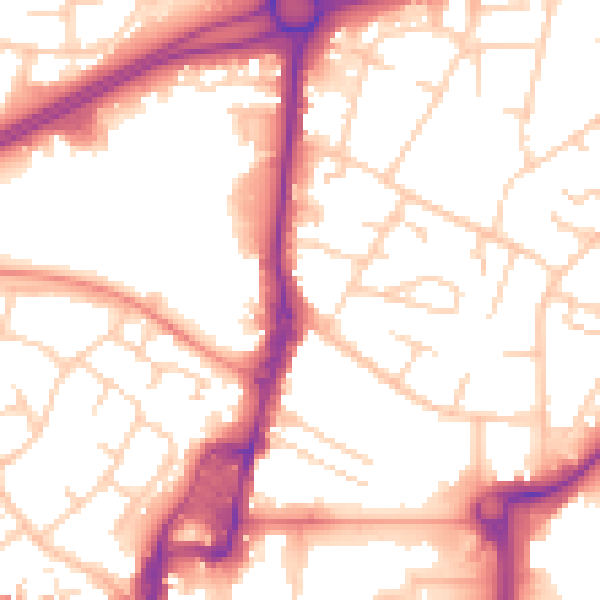 Daytime road noise heatmap for RH10 8FG