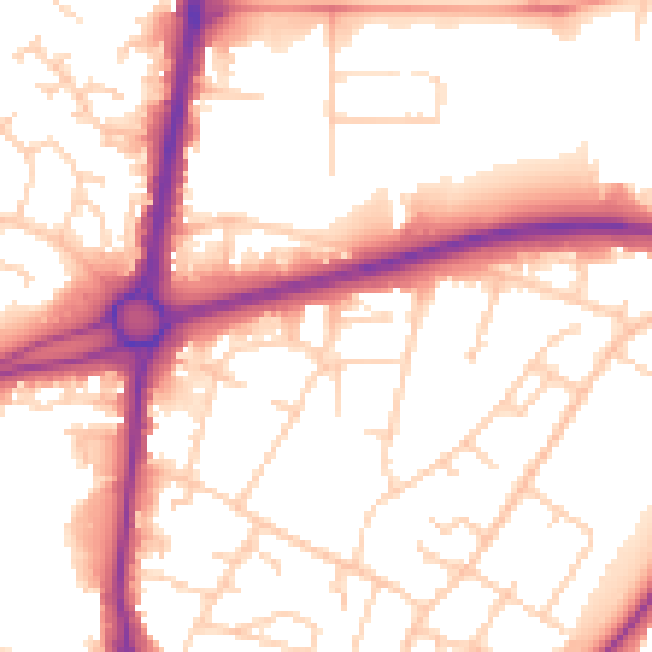 Daytime road noise heatmap for RH10 8HP