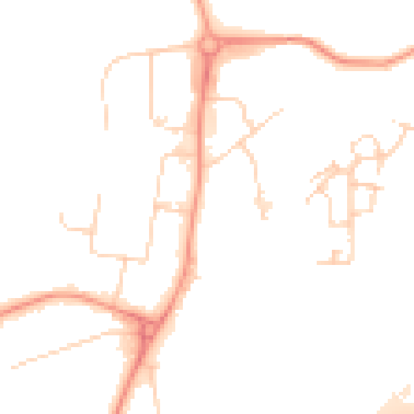 Daytime road noise heatmap for RH10 9BF