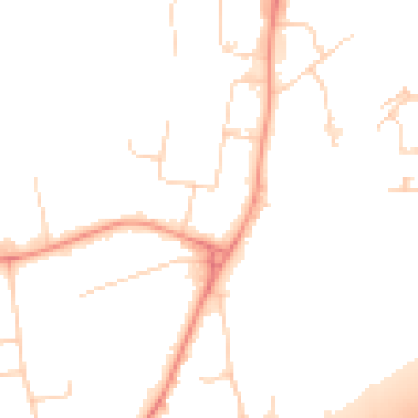 Daytime road noise heatmap for RH10 9PD