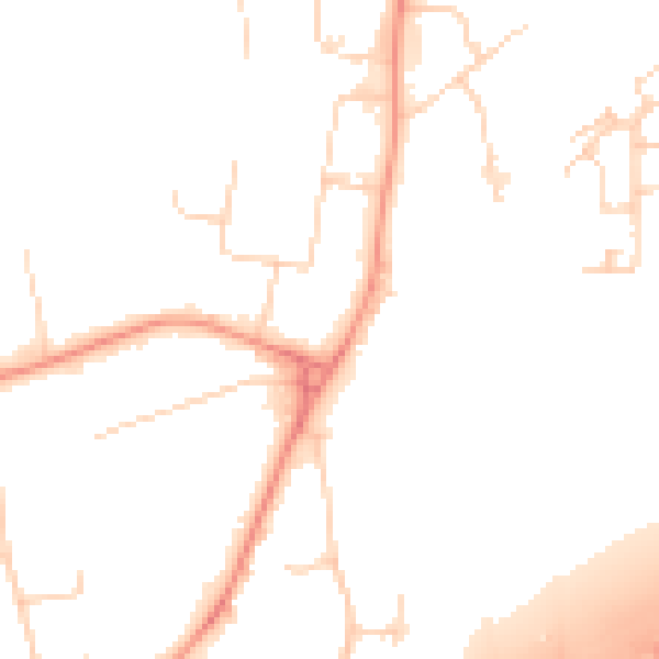 Daytime road noise heatmap for RH10 9PJ