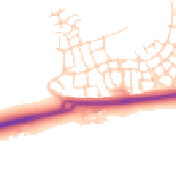 Daytime road noise heatmap for RH12 0AD
