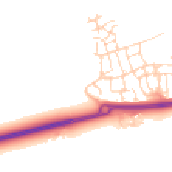 Daytime road noise heatmap for RH12 0DS