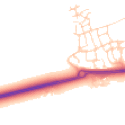 Daytime road noise heatmap for RH12 0DT