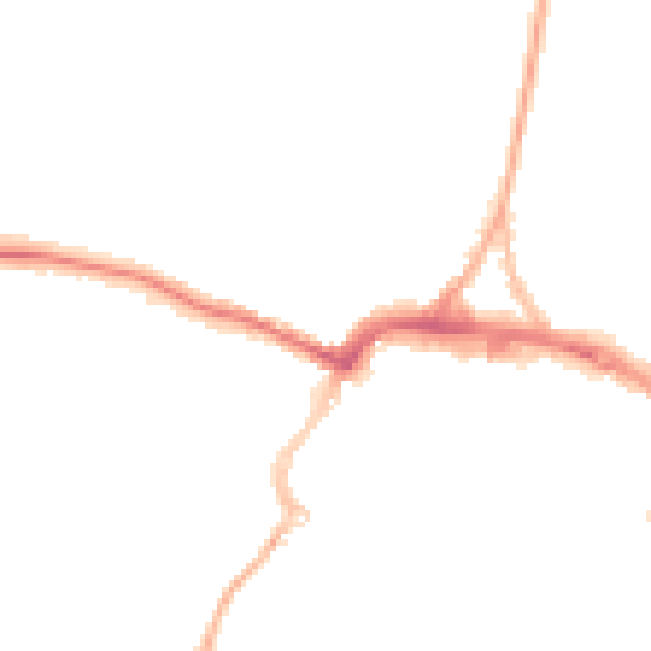Night-time road noise heatmap for RH12 1AP