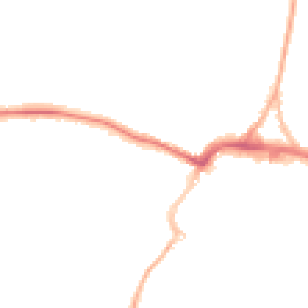 Night-time road noise heatmap for RH12 1FH