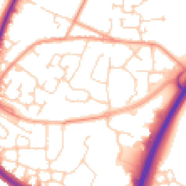 Daytime road noise heatmap for RH12 3AX