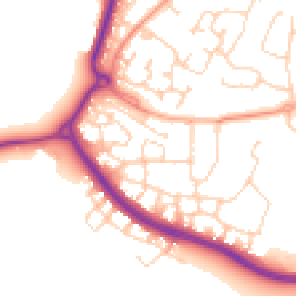 Daytime road noise heatmap for RH12 3GX