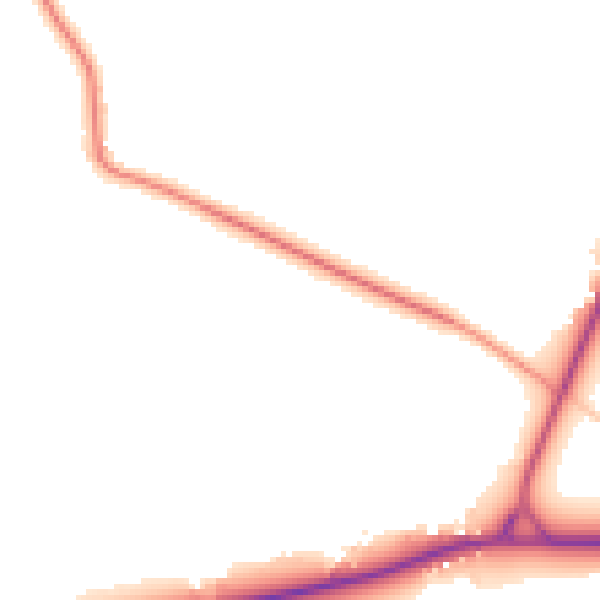 Daytime road noise heatmap for RH12 3PU
