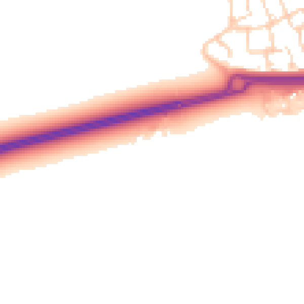 Daytime road noise heatmap for RH12 4SE