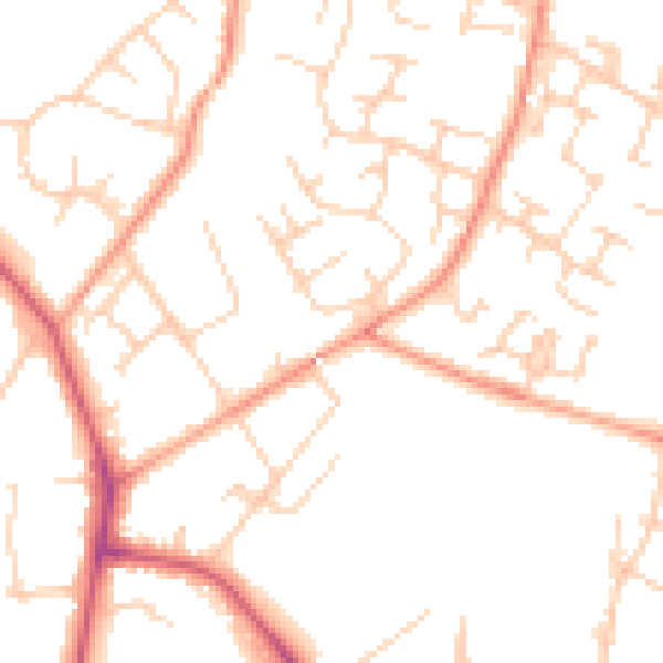 Daytime road noise heatmap for RH12 5FA
