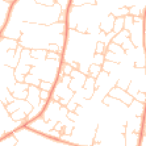 Daytime road noise heatmap for RH12 5FJ