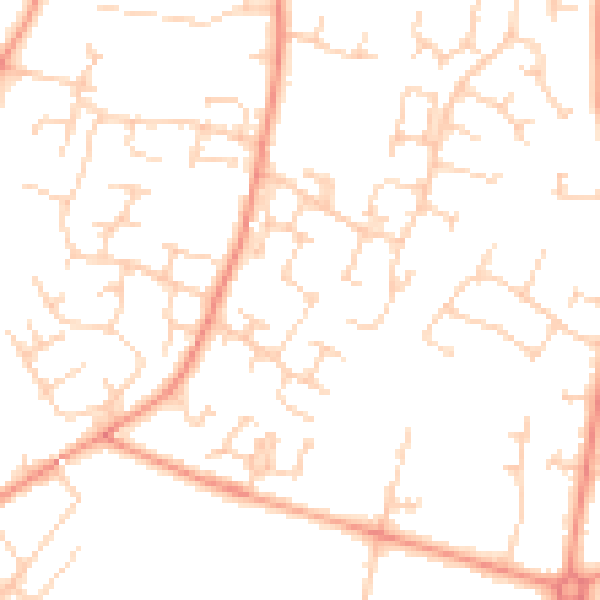 Daytime road noise heatmap for RH12 5TW