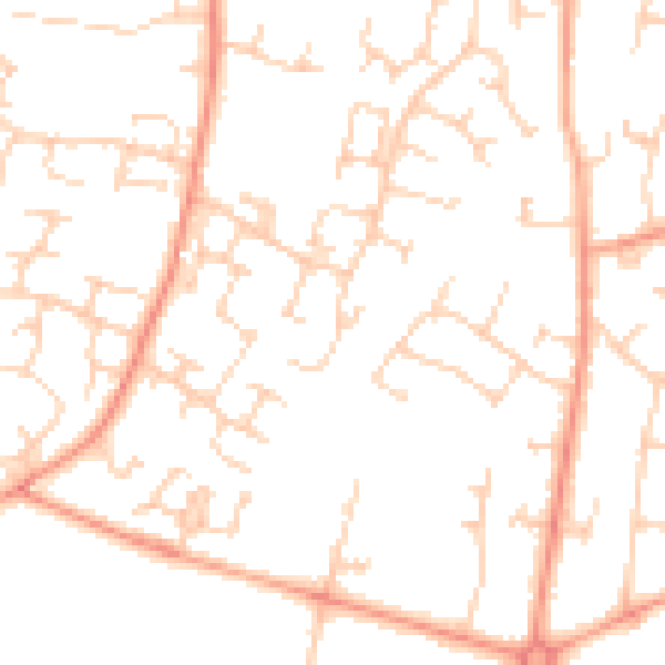 Daytime road noise heatmap for RH12 5WB