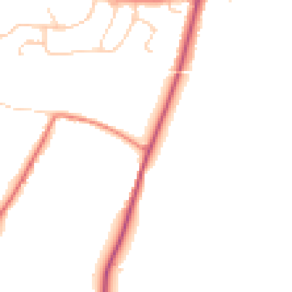 Daytime road noise heatmap for RH13 0AD