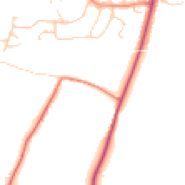 Daytime road noise heatmap for RH13 0AE