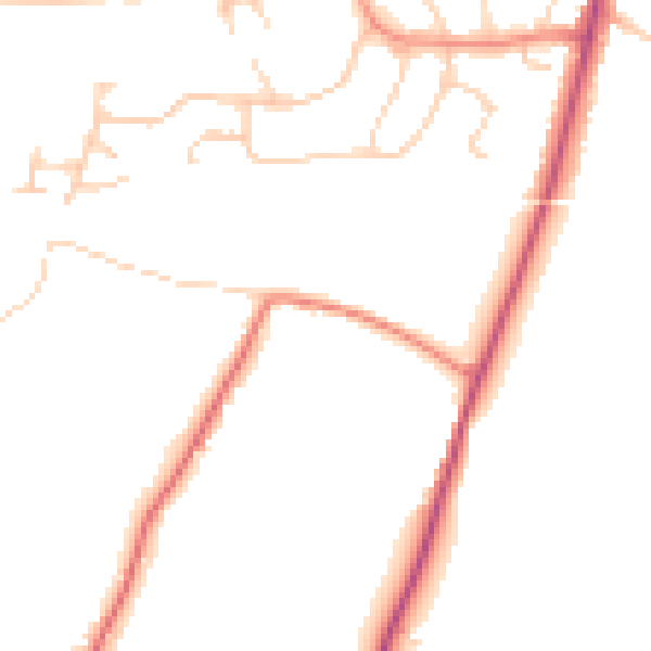 Daytime road noise heatmap for RH13 0AF