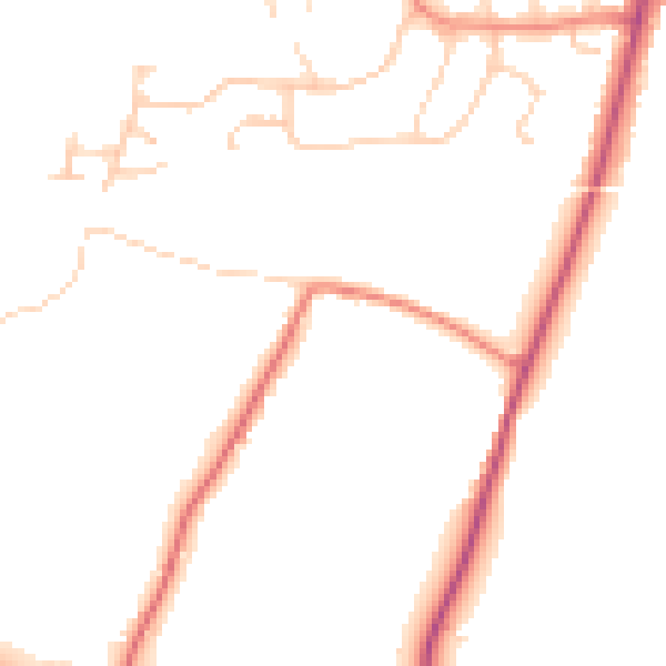 Daytime road noise heatmap for RH13 0AG