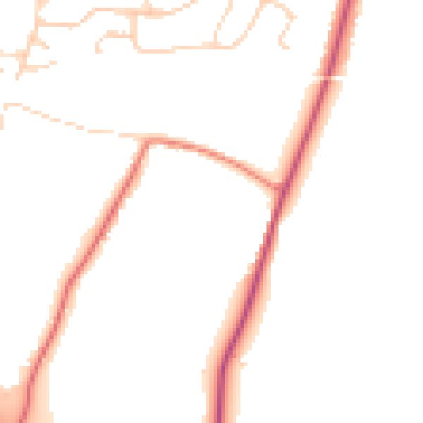 Daytime road noise heatmap for RH13 0AJ