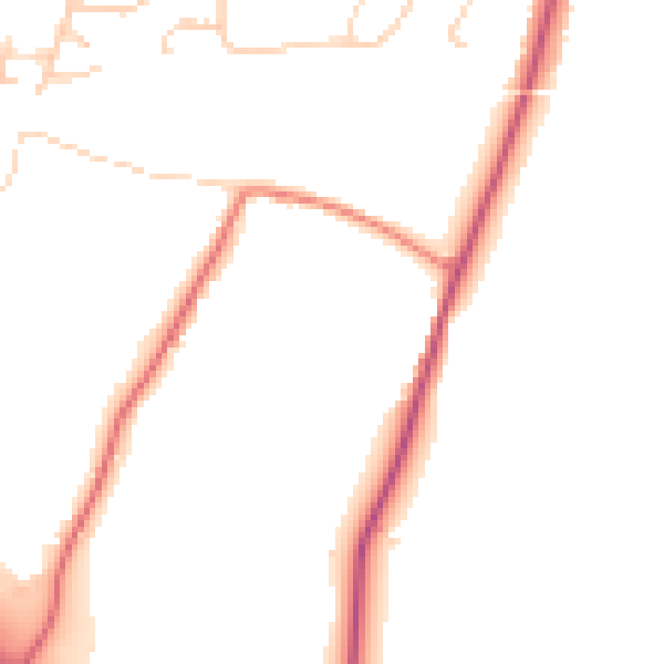 Daytime road noise heatmap for RH13 0AL