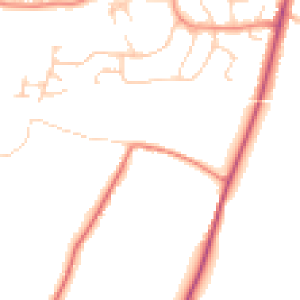 Daytime road noise heatmap for RH13 0AN