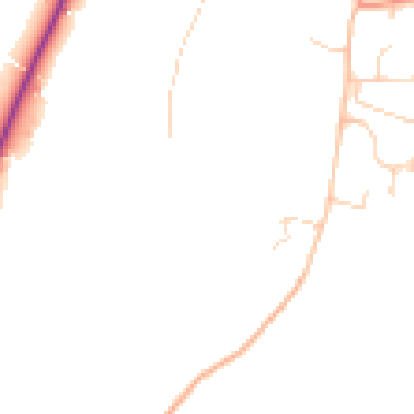 Daytime road noise heatmap for RH13 0AS
