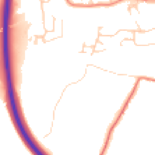 Daytime road noise heatmap for RH13 0JS