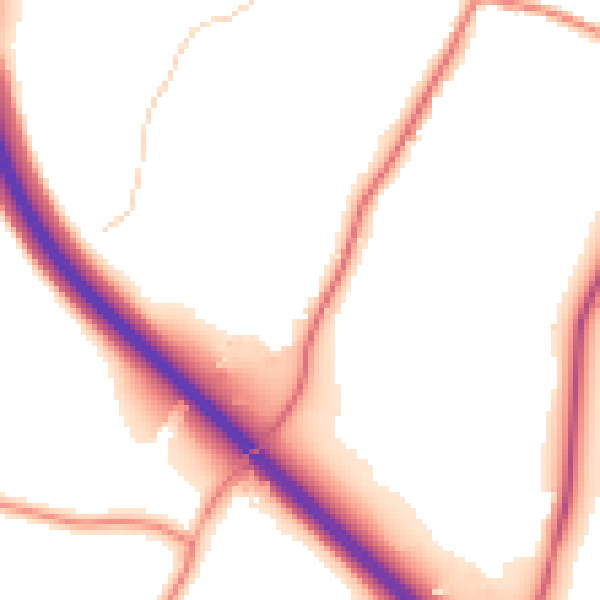 Daytime road noise heatmap for RH13 0JT