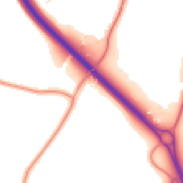 Daytime road noise heatmap for RH13 0JZ