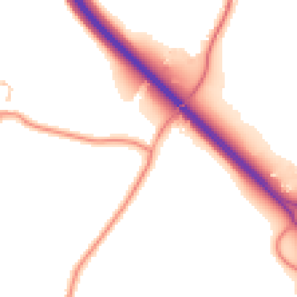Daytime road noise heatmap for RH13 0LB
