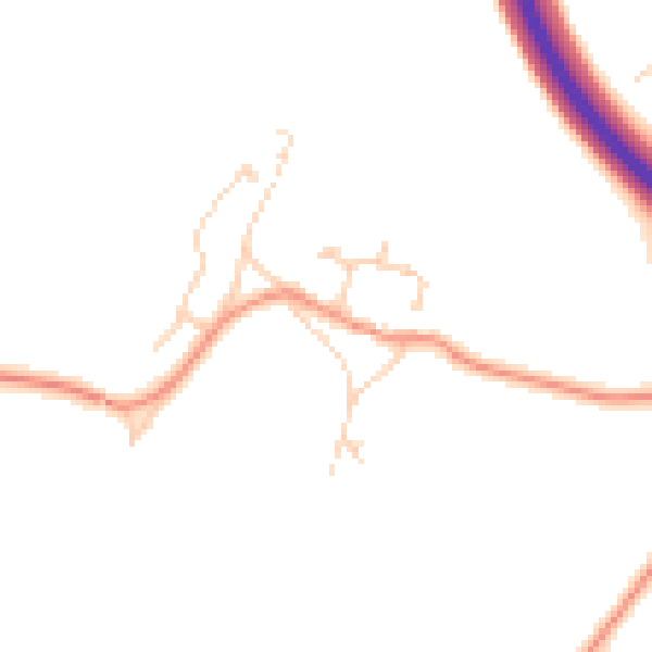 Daytime road noise heatmap for RH13 0LD