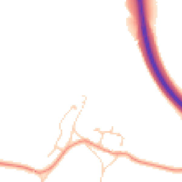 Daytime road noise heatmap for RH13 0NE