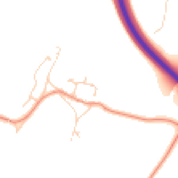 Daytime road noise heatmap for RH13 0NW