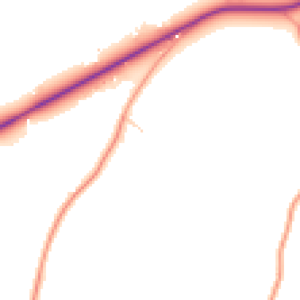 Daytime road noise heatmap for RH13 0NZ