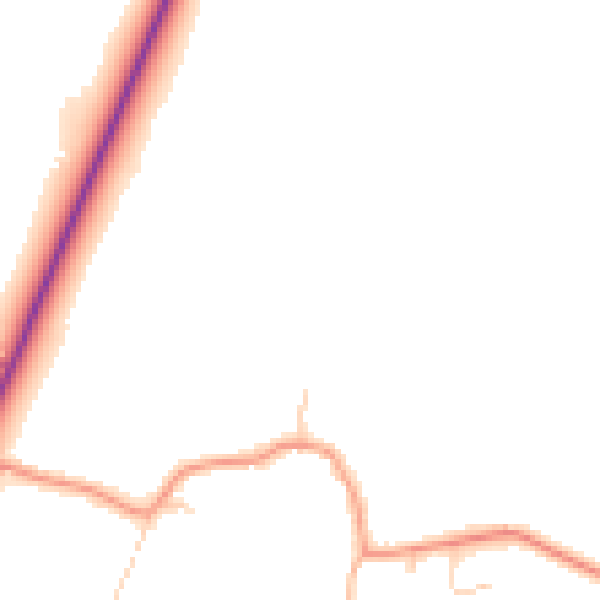 Daytime road noise heatmap for RH13 0QU