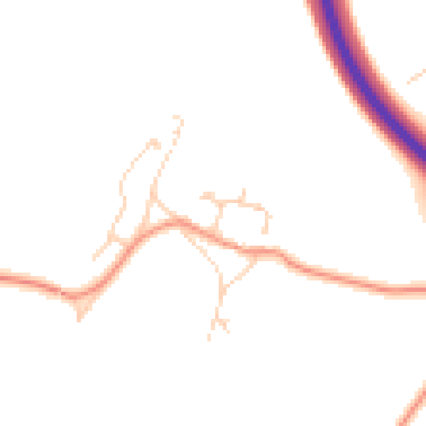 Daytime road noise heatmap for RH13 0TN