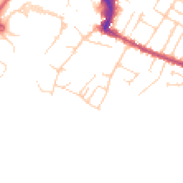 Daytime road noise heatmap for RH13 5AN
