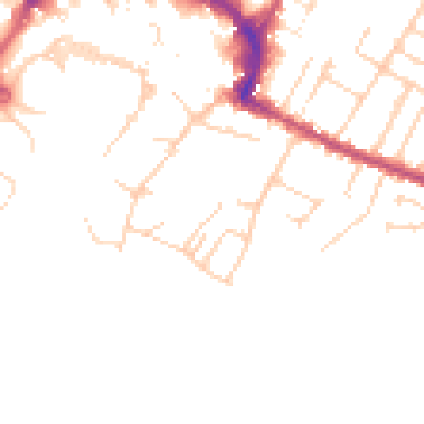 Daytime road noise heatmap for RH13 5AR