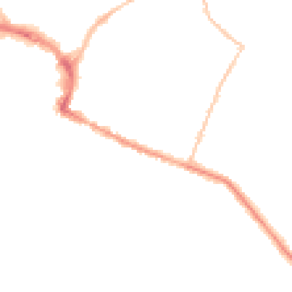 Night-time road noise heatmap for RH13 5BD