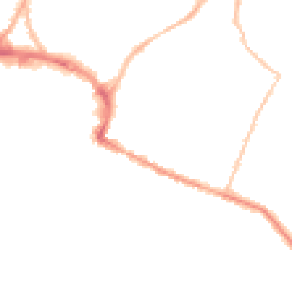 Night-time road noise heatmap for RH13 5BF
