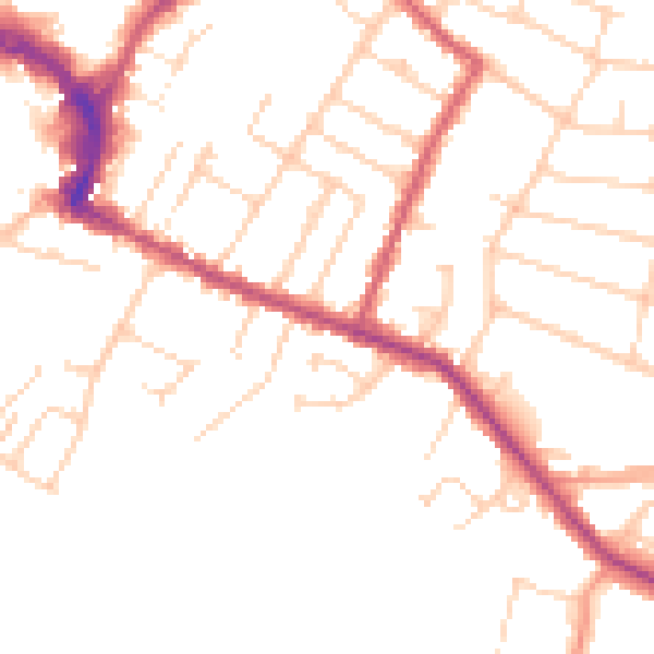 Daytime road noise heatmap for RH13 5BT