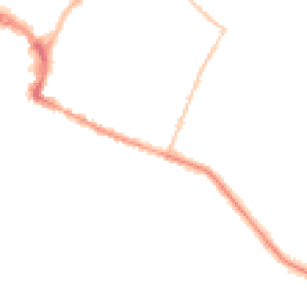 Night-time road noise heatmap for RH13 5BT