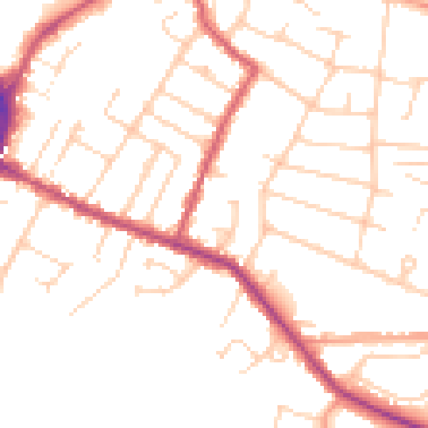 Daytime road noise heatmap for RH13 5BX