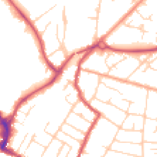 Daytime road noise heatmap for RH13 5EY