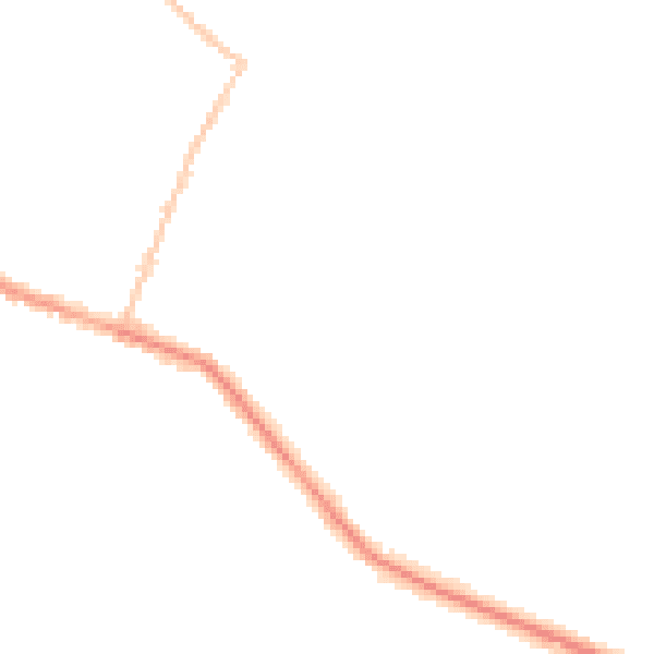 Night-time road noise heatmap for RH13 5JX