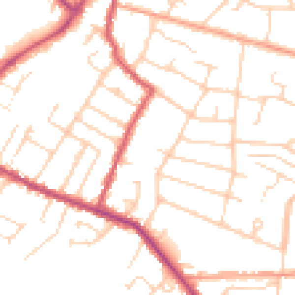 Daytime road noise heatmap for RH13 5NH