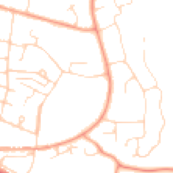 Daytime road noise heatmap for RH13 5NW
