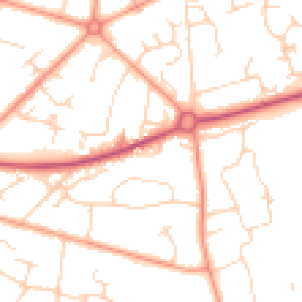 Daytime road noise heatmap for RH13 5PA