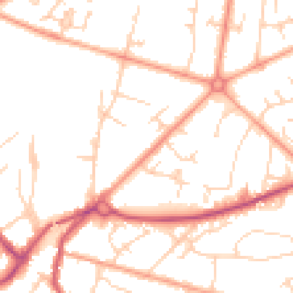 Daytime road noise heatmap for RH13 5PT