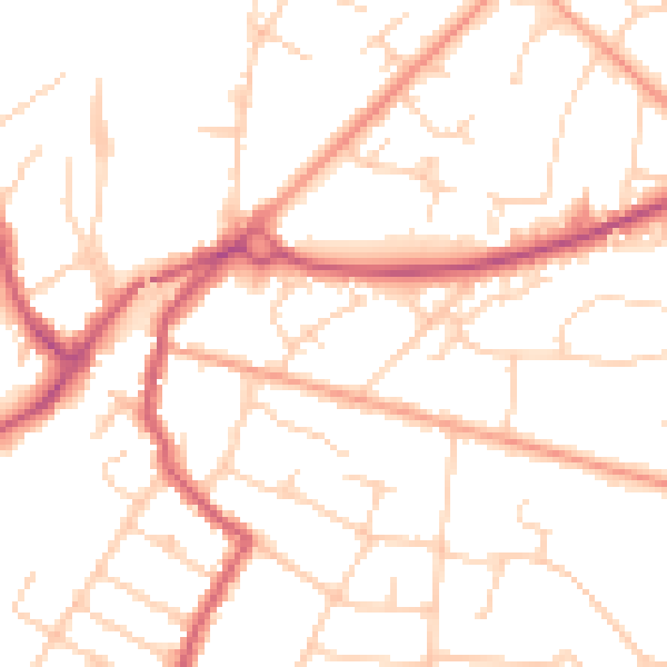 Daytime road noise heatmap for RH13 5RL